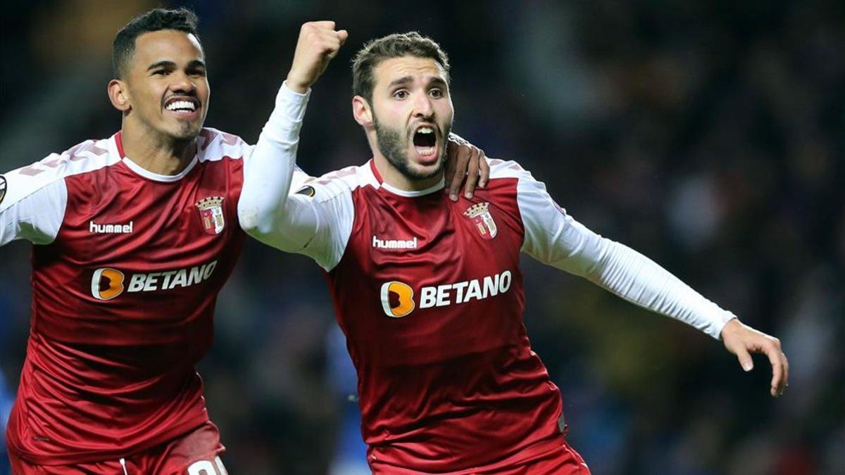 Abel Ruiz celebra un gol ante el Rangers