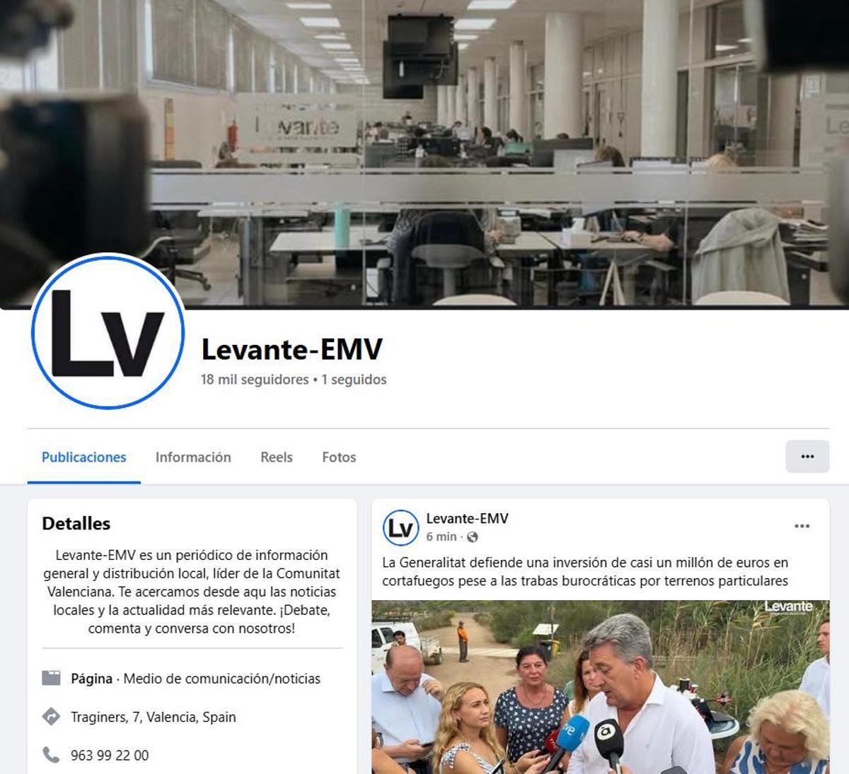 Perfil Facebook Levante-EMV