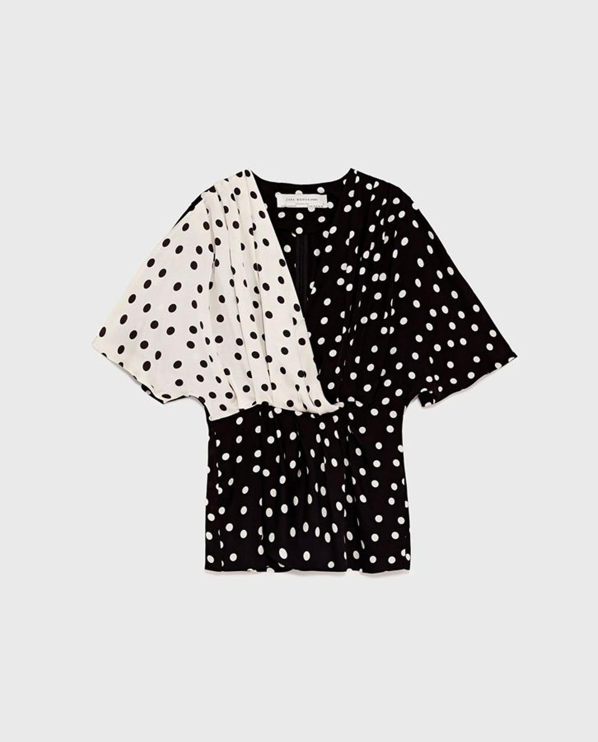 Zara Pre-fall 17: Camisa de lunares combinados