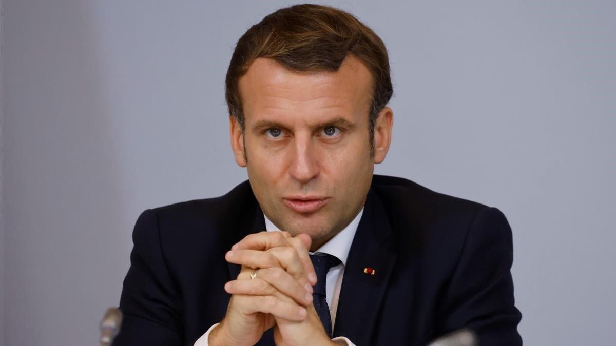 El presidente francés, Emmanuel Macron, durante una rueda de prensa en el Elíseo.