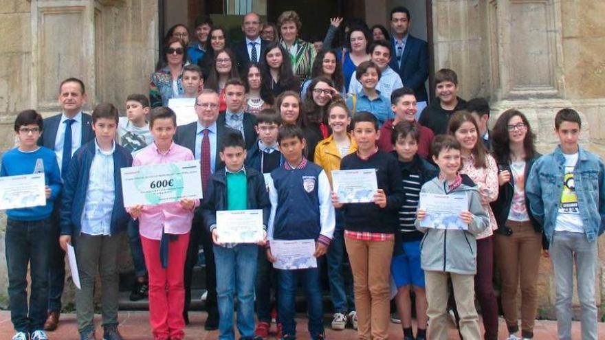 Los premiados, ayer, en Oviedo.