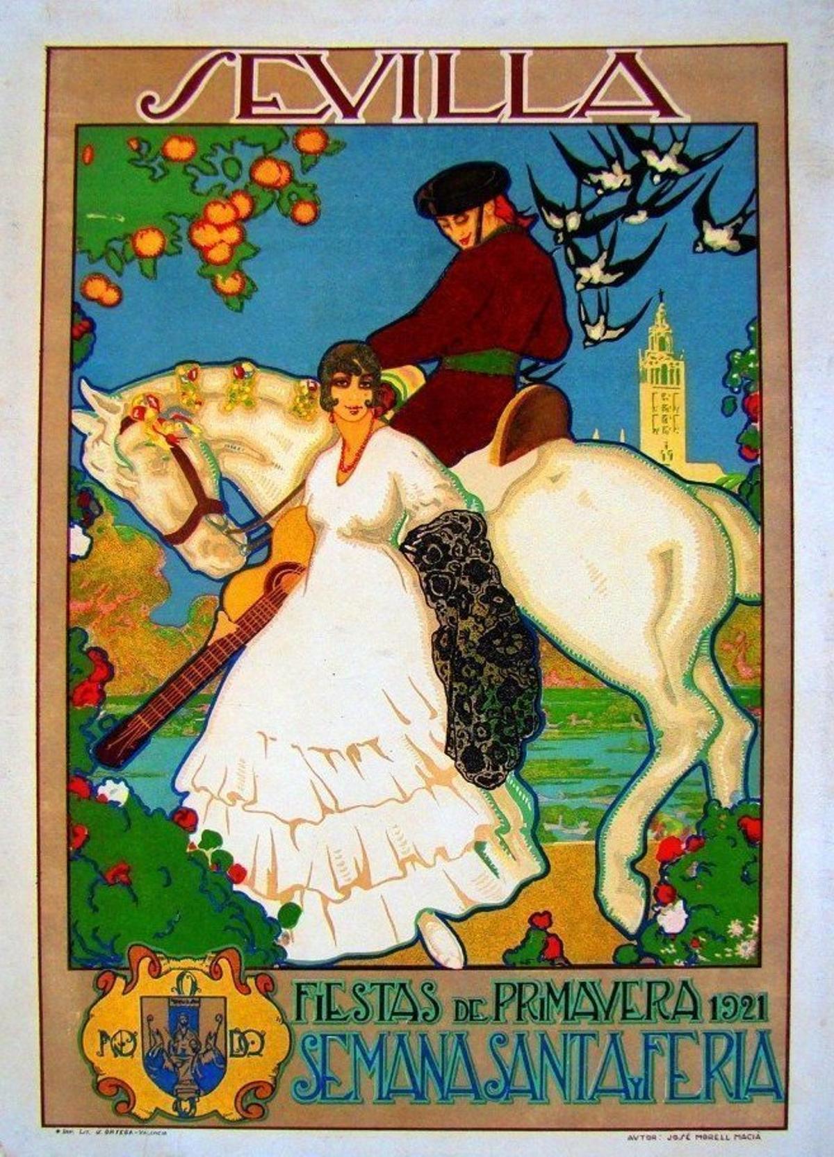 Cartel de las Fiestas de Primavera de Sevilla de 1921