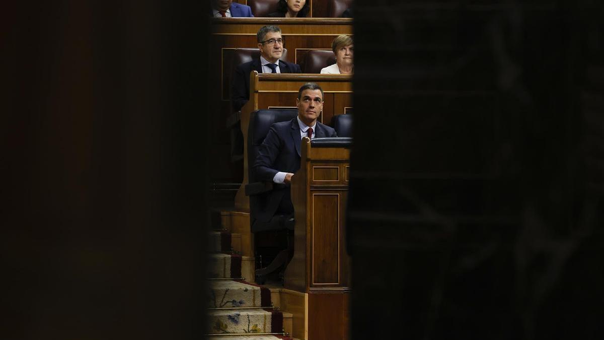 Pedro Sánchez, durante un Pleno en el Congreso de los Diputados.