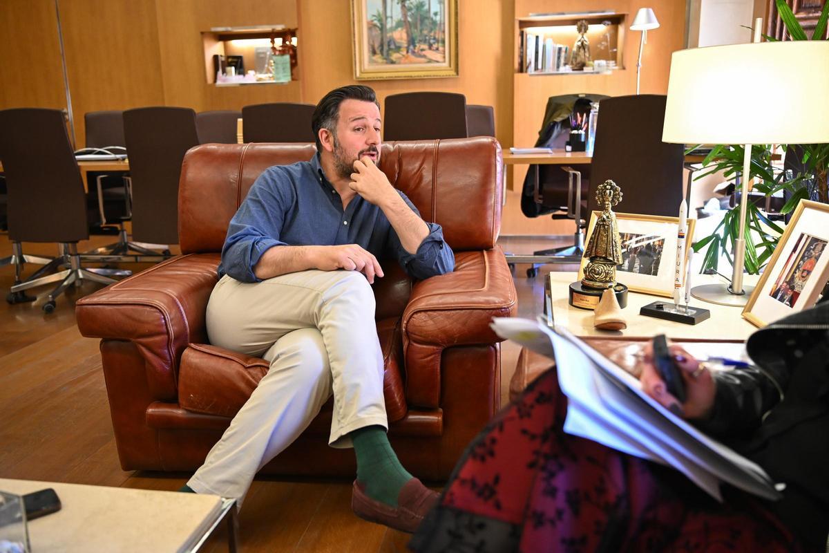 Pablo Ruz, en un momento de la entrevista en la Alcaldía.