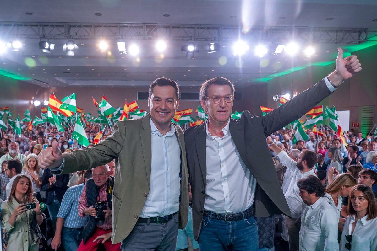 Juanma Moreno y Alberto Núñez Feijóo.