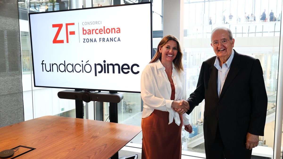 Blanca Sorigué, directora general del CZFB, y Josep González, presidente de la Fundación Pimec.