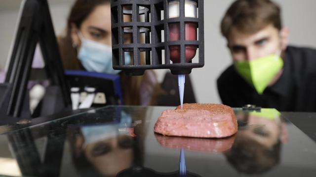 La bioimpresora 3D de NovaMeat elabora uno de sus filetes vegetales