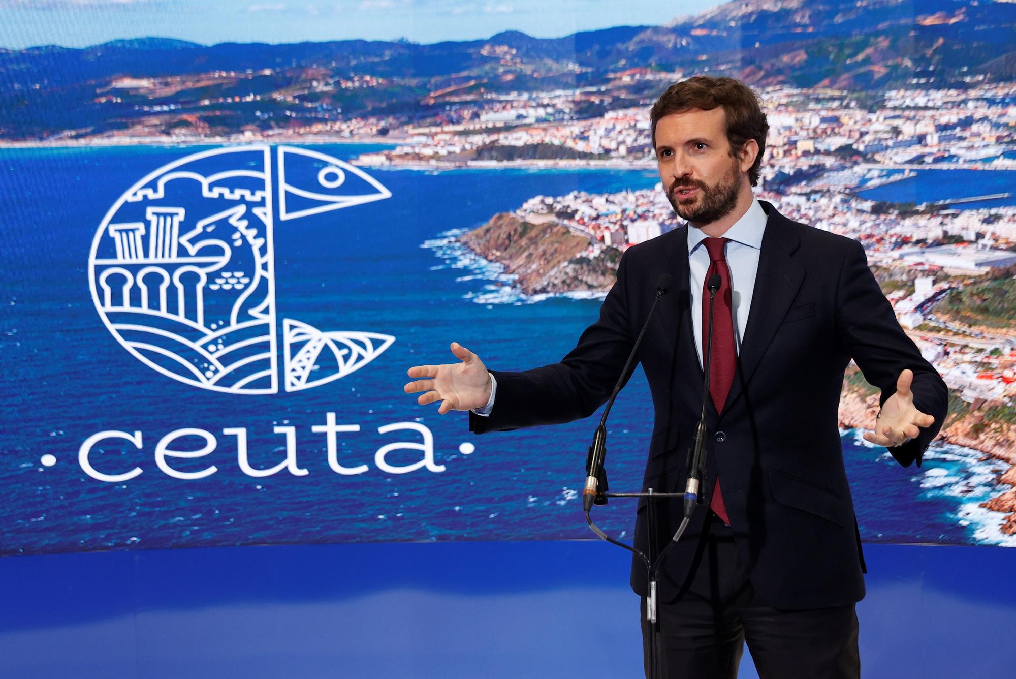 Pablo Casado, presidente del PP, durante unas reciente intervención pública