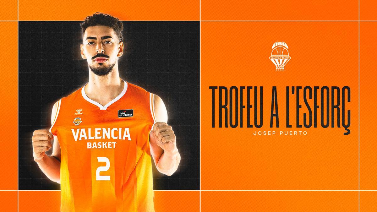 Josep Puerto, ganador por tercera vez del Trofeo al Esfuerzo en el Valencia Basket.