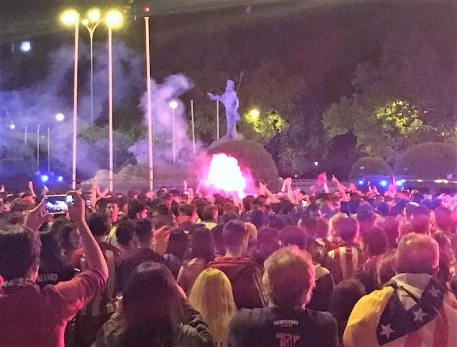 La celebración de la afición del Atlético