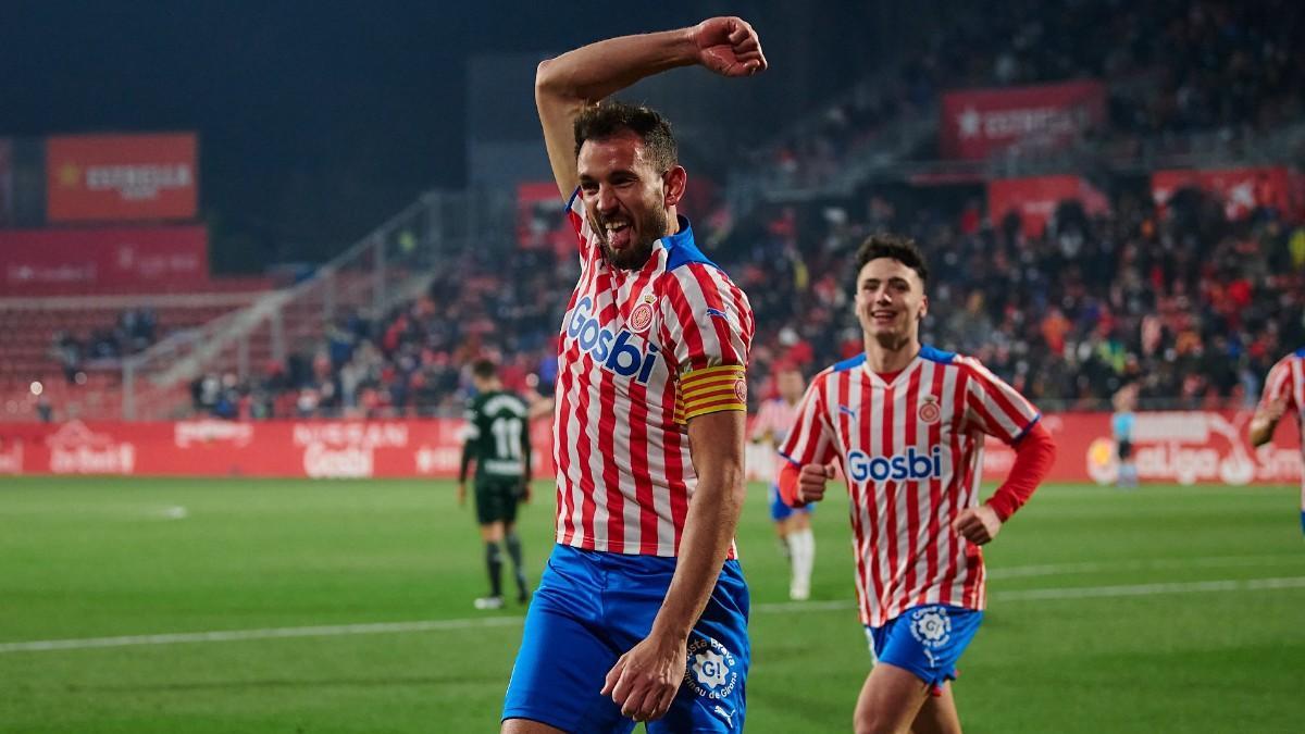 Stuani celebra uno de sus goles