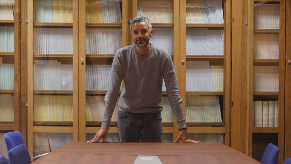 Albert Noguera, durante la entrevista en la facultad de derecho.