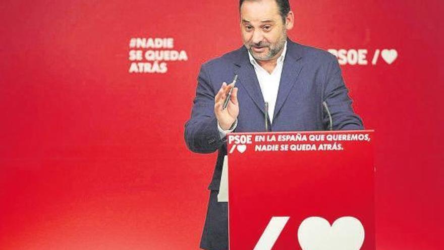 José Luis Ábalos, ayer, durante el análisis de los resultados electorales en Galcia y Euskadi.