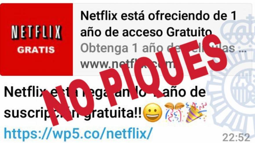 Un nuevo bulo por Whatsapp promete un año de Netflix gratis