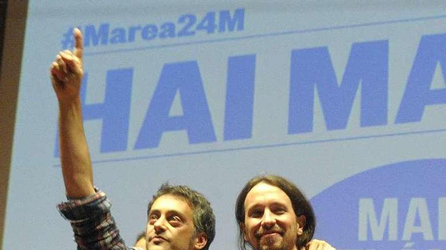 Ferreiro y Pablo Iglesias en un acto en las municipales de 2015.