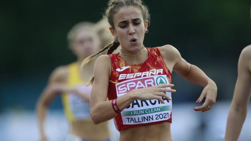 Daniela García, ayer durante la final de los 800
metros en Tallin. | 
RFEA/MIGUELEZ TEAM