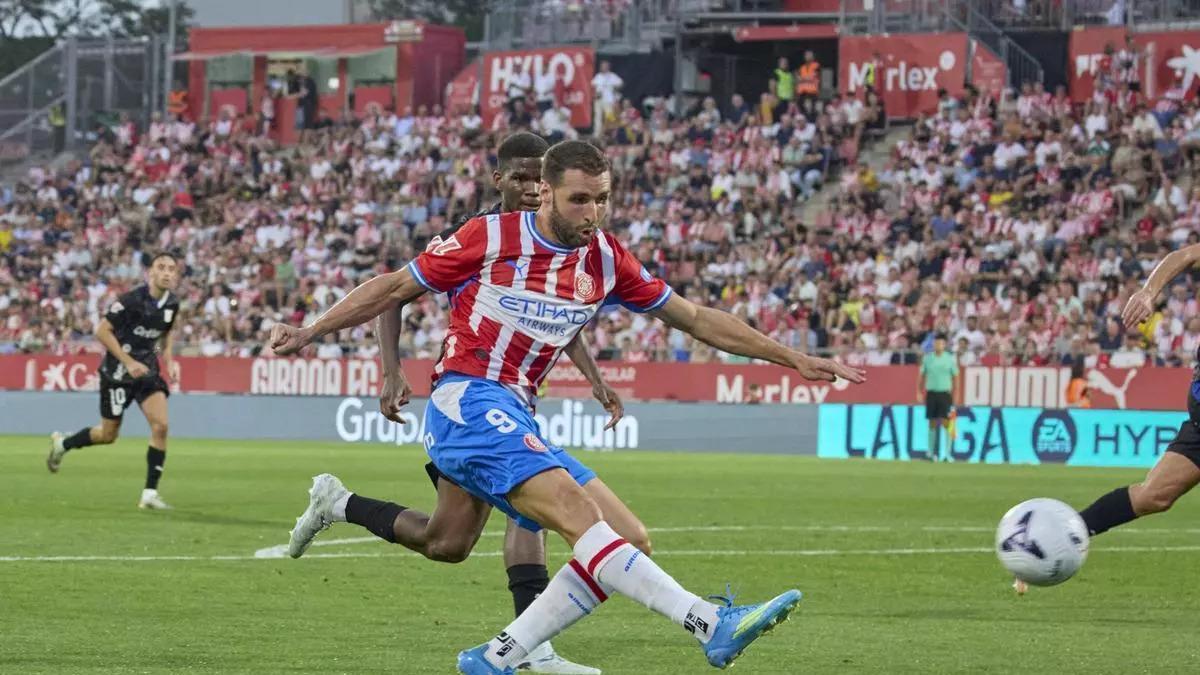 Abel Ruiz, delantero del Girona y autor del 1-1 frente al Leganés en Montilivi.