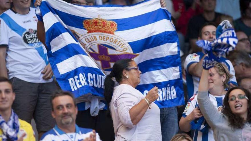 Imagen de una parte de la grada en Riazor.