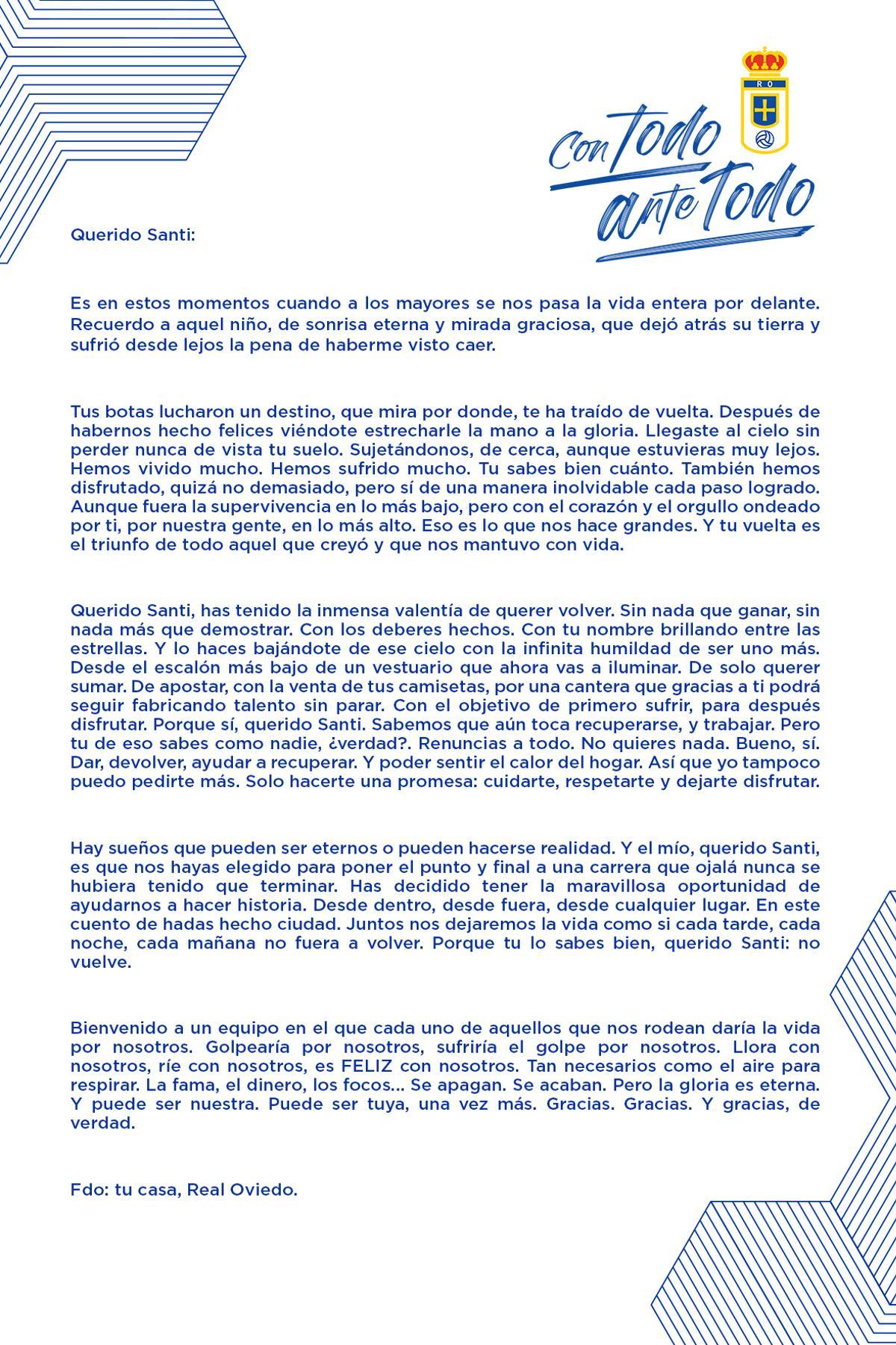 Carta de los asturianos a Cazorla