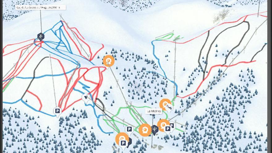 Imatge del mapa 3D de l&#039;estació de La Molina