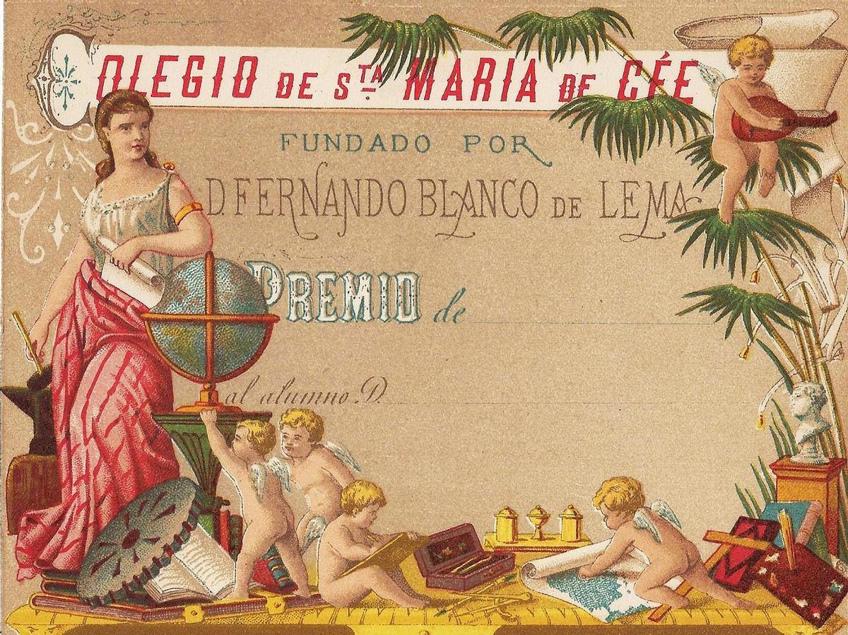 Diploma que dende finais do século XIX entregábanse no instituto ceense.