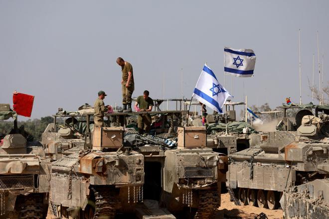 Tanques de Israel en la Franja de Gaza.