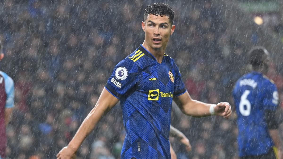 Cristiano Ronaldo en un partido con el United