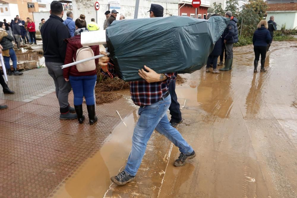 Nueva noche de tormenta y granizo en Málaga que desborda el río Campanillas