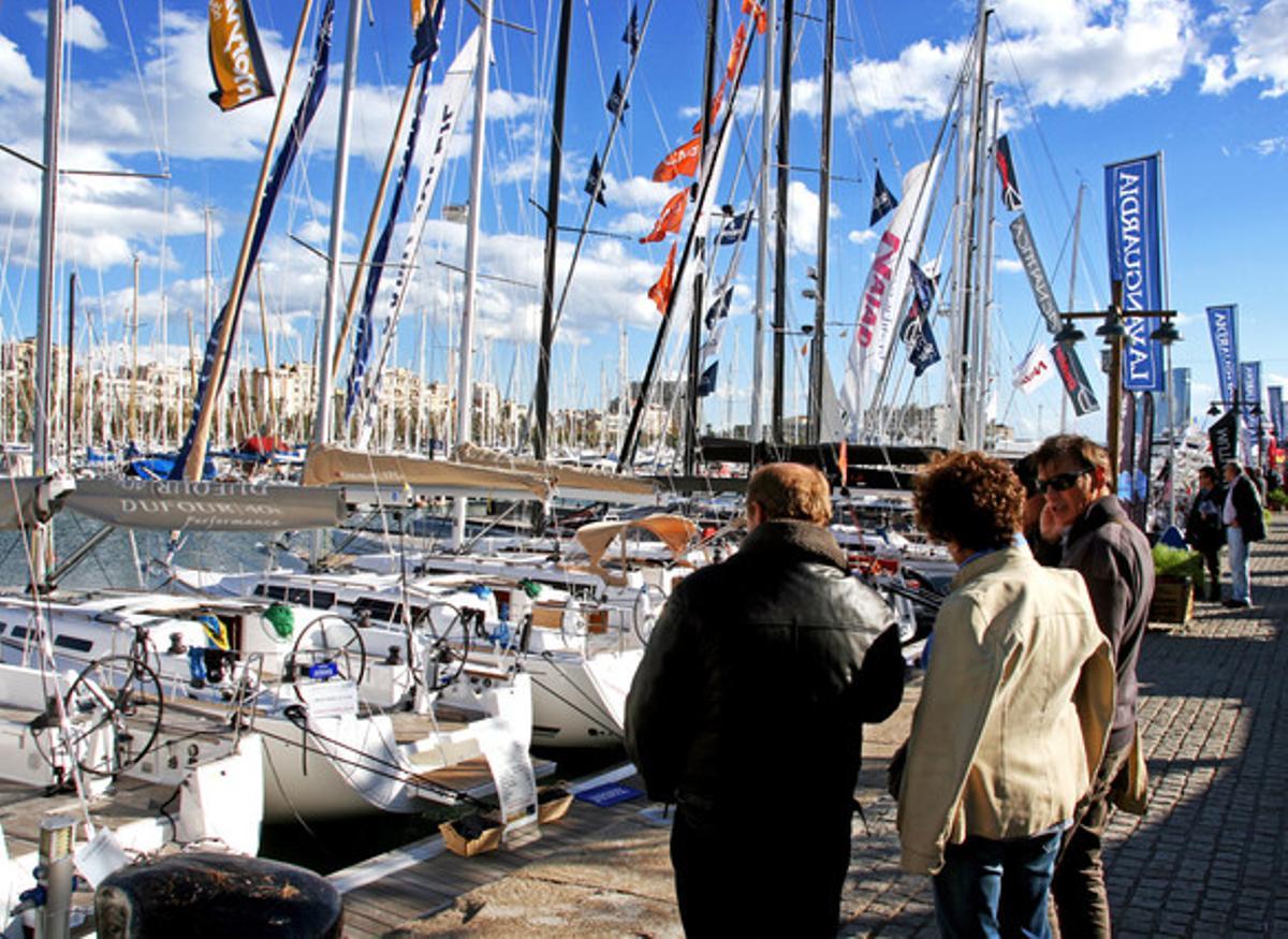 Vaixells exposats del Saló Nàutic al Moll d’Espanya del Port Vell.