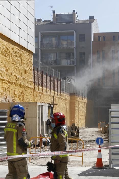 Un foc a la carretera Barcelona causa un caos de trànsit a Girona