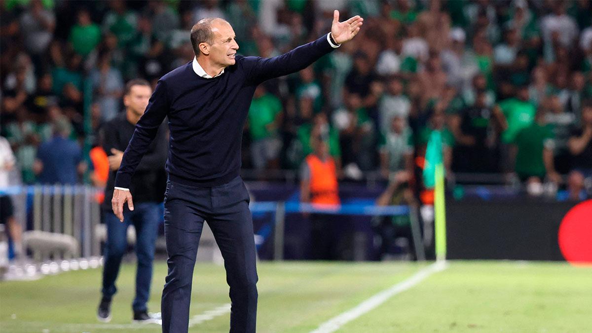 Allegri, durante el encuentro ante el Maccabi