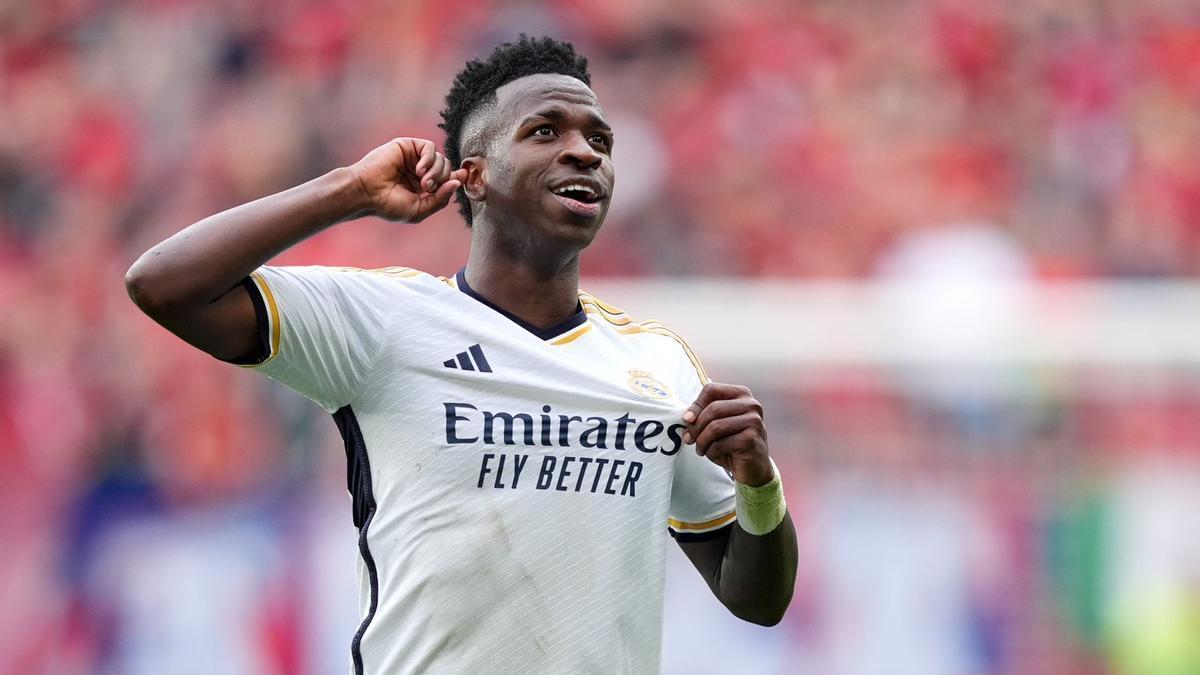 El futbolista Vinicius Jr, celebrando un gol.