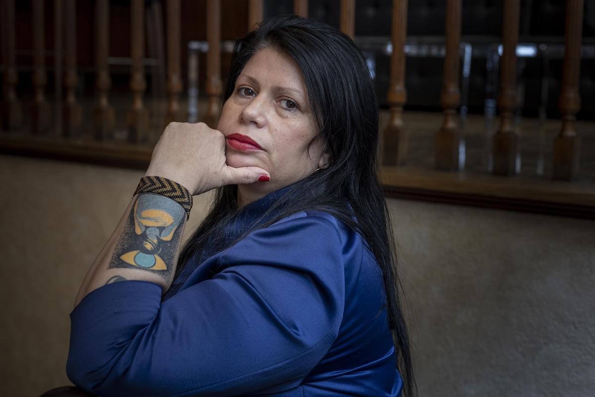 La argentina Dolores Reyes, durante su visita a Barcelona.