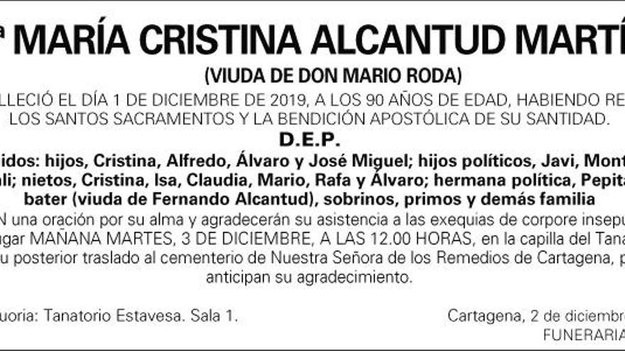 Dª María Cristina Alcantud Martínez