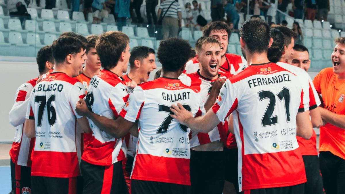 Celebración en un partido de esta temporada.