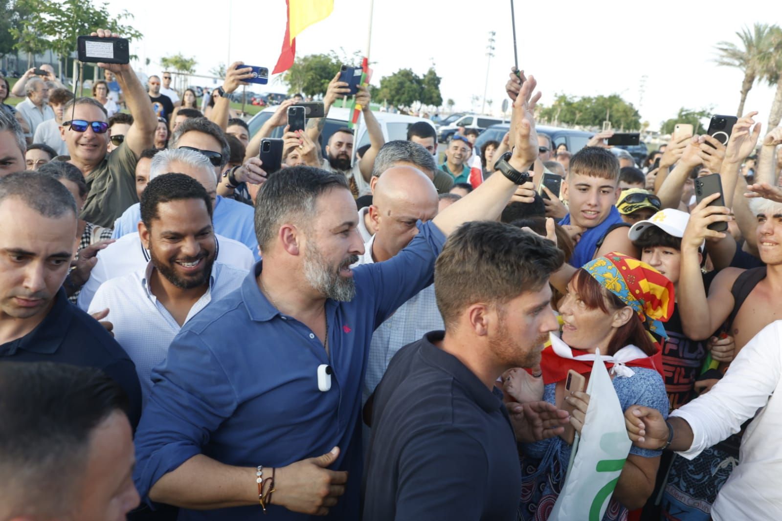 Santiago Abascal participa en un acto electoral Vox en la Marina de València