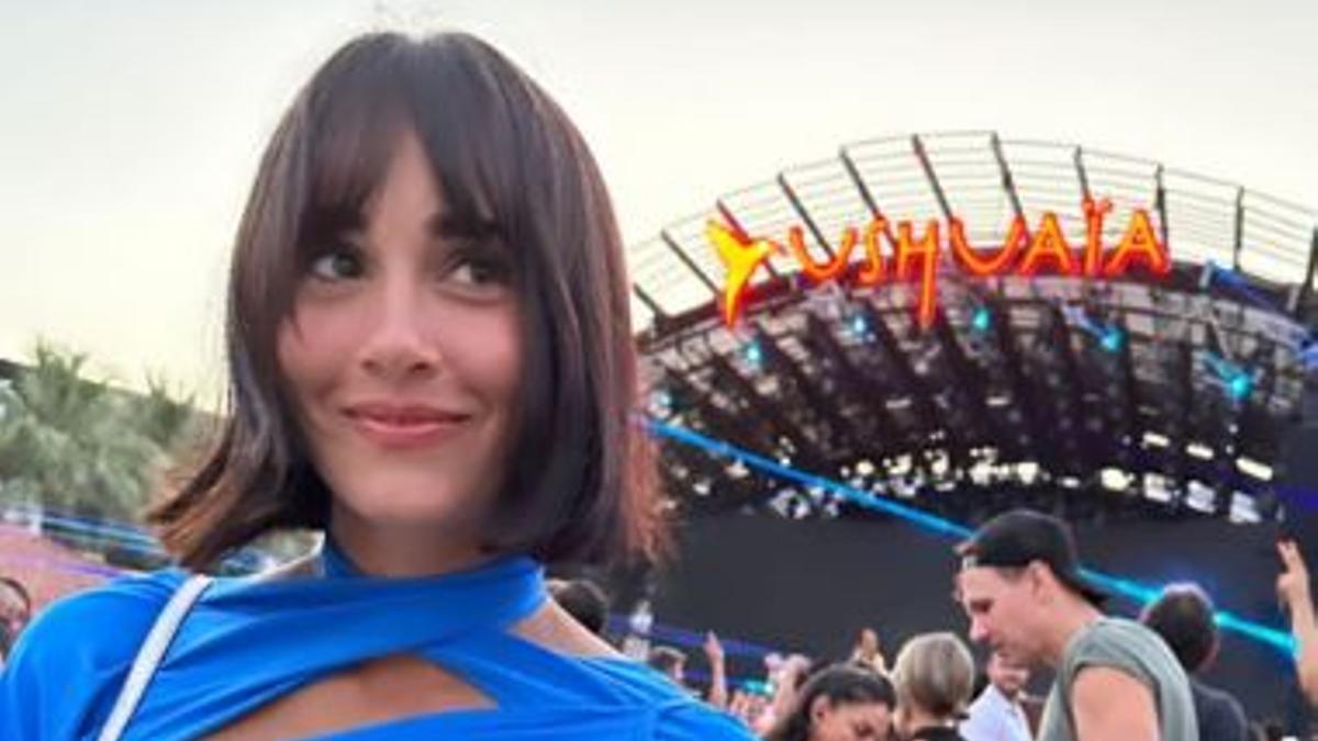 La cantante Aitana en el reservado de la dicoteca Ushuaïa Ibiza