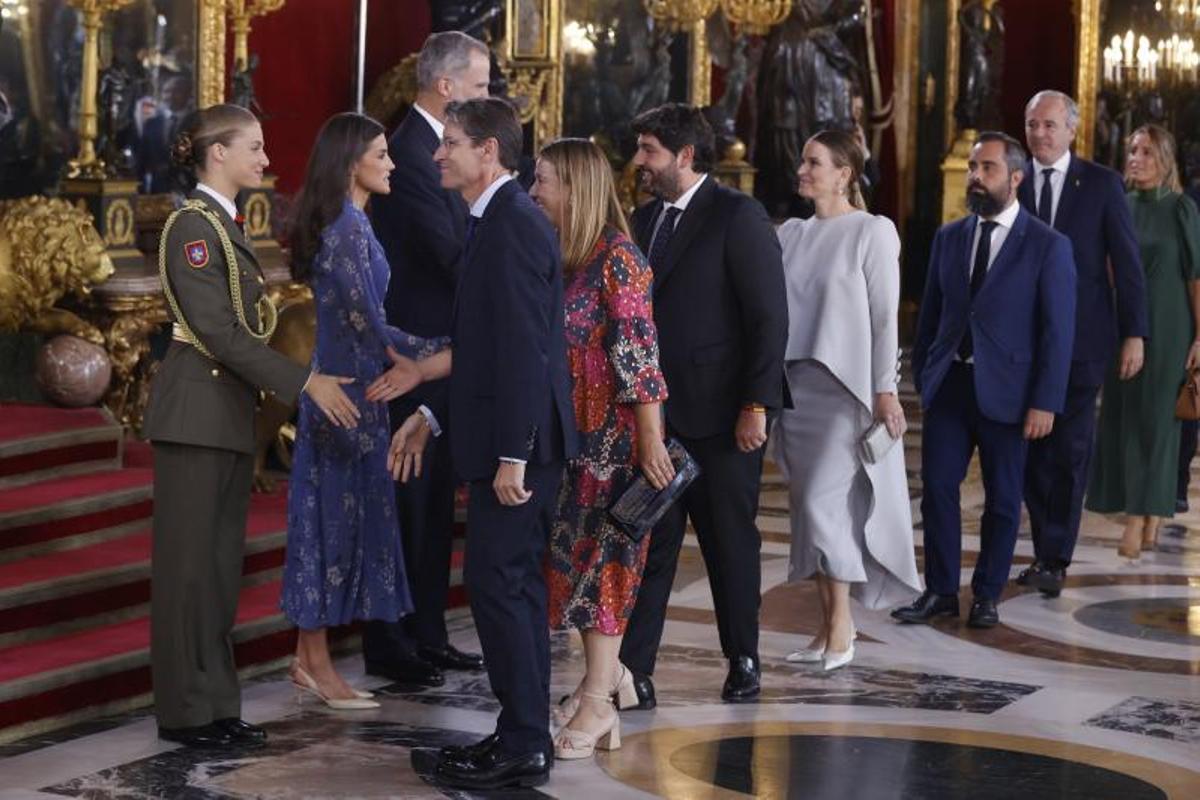 Recepción oficial después del desfile del Día de la Fiesta Nacional, el Palacio Real en Madrid