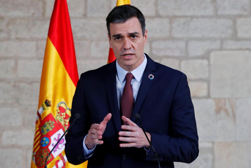 Reunió entre Torra i Sánchez al Palau de la Generalitat