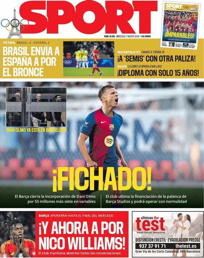 Las portadas de los periódicos deportivos de hoy, miércoles 7 de agosto