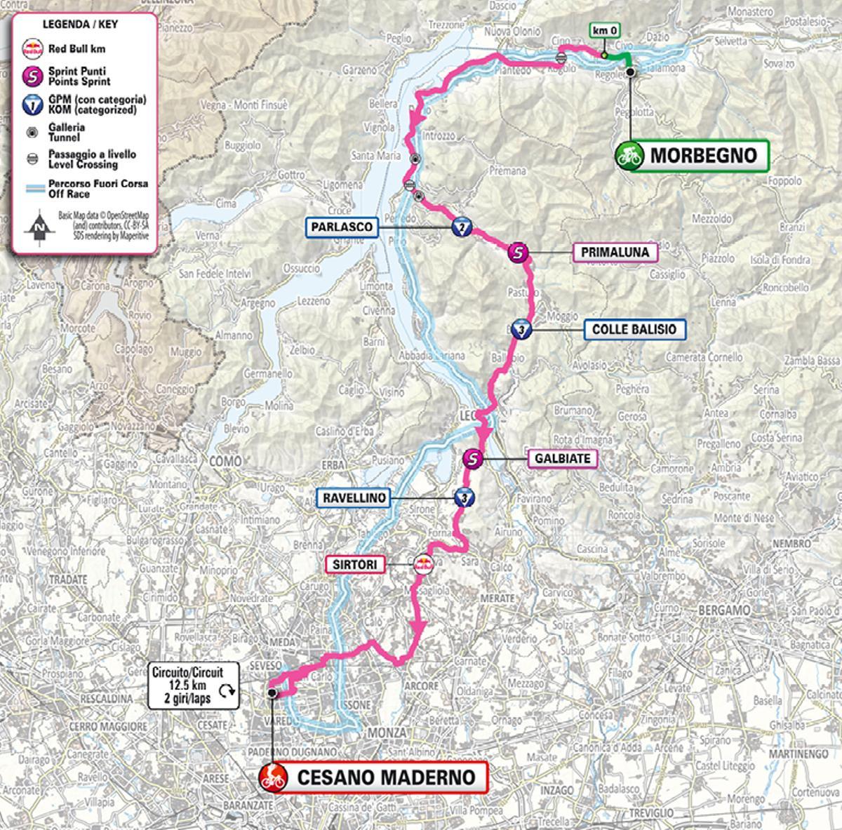 El recorrido de la etapa 18 del Giro de Italia 2025