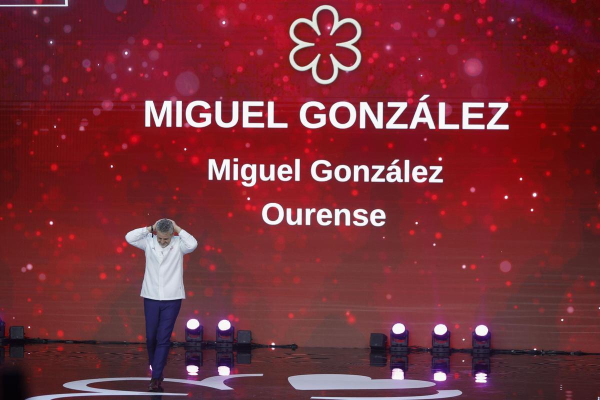 El chef Miguel González, durante la entrega de las estrellas Michelín
