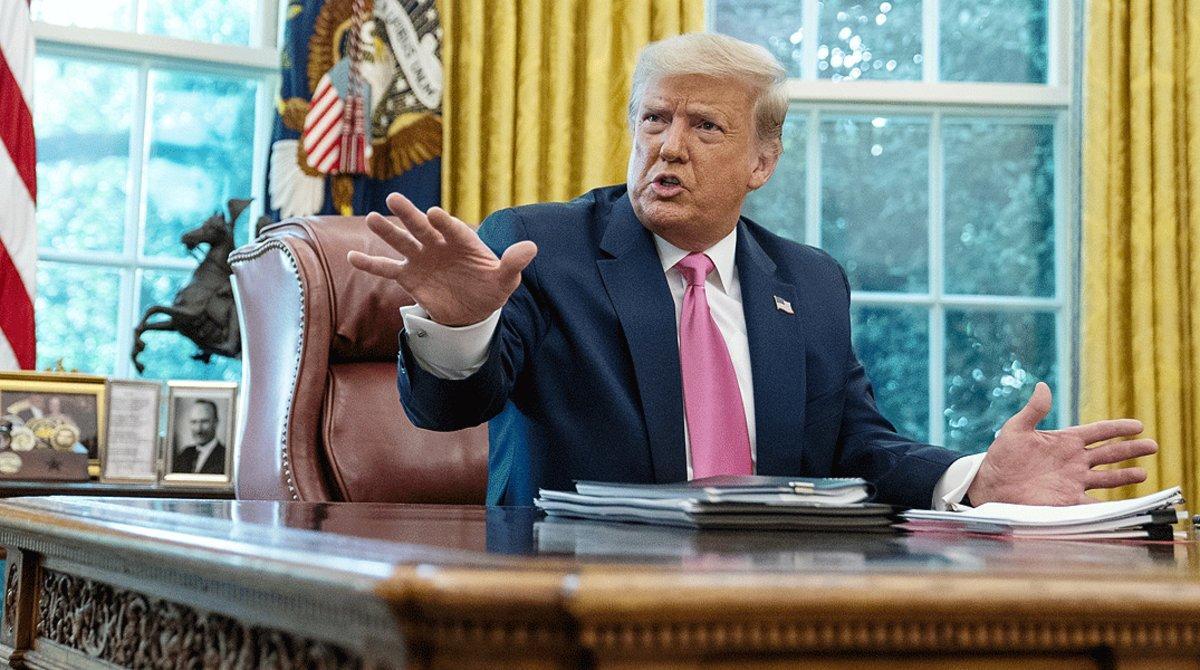 El presidente de EEUU, Donald Trump, durante una reunión en la Casa Blanca, este lunes 20 de julio. El presidente de EEUU, Donald Trump, durante una reunión en la Casa Blanca, este lunes 20 de julio.