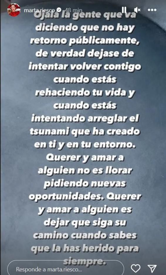 El mensaje de Marta Riesco sobre las intenciones de Antonio David Flores