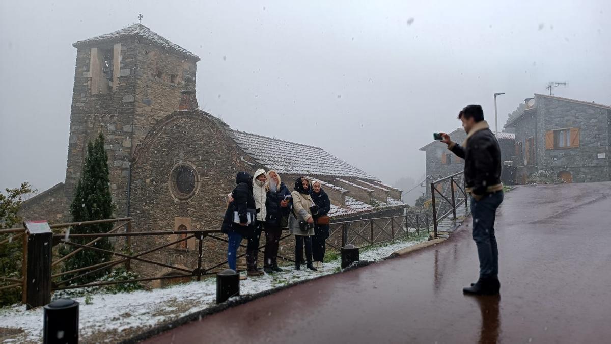 Nieva en el Montseny