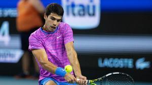 Carlos Alcaraz, durante un partido en Miami