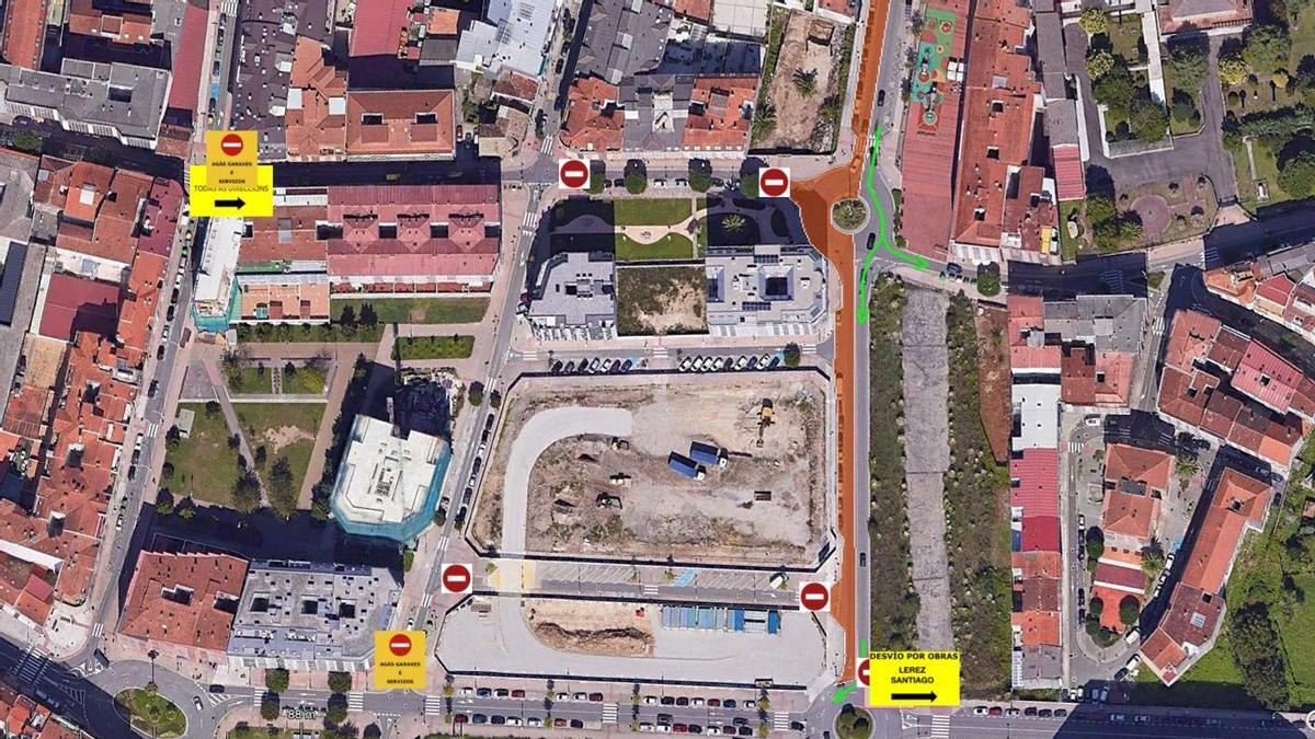 Las restricciones de circulación en la zona que entrará en obras a partir del lunes.
