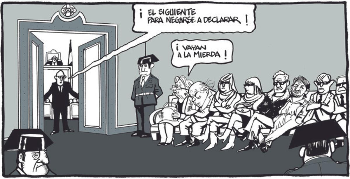 18 de enero del 2015. Chiste de Ferreres sobre la actitud de la familia Pujol ante la justicia.