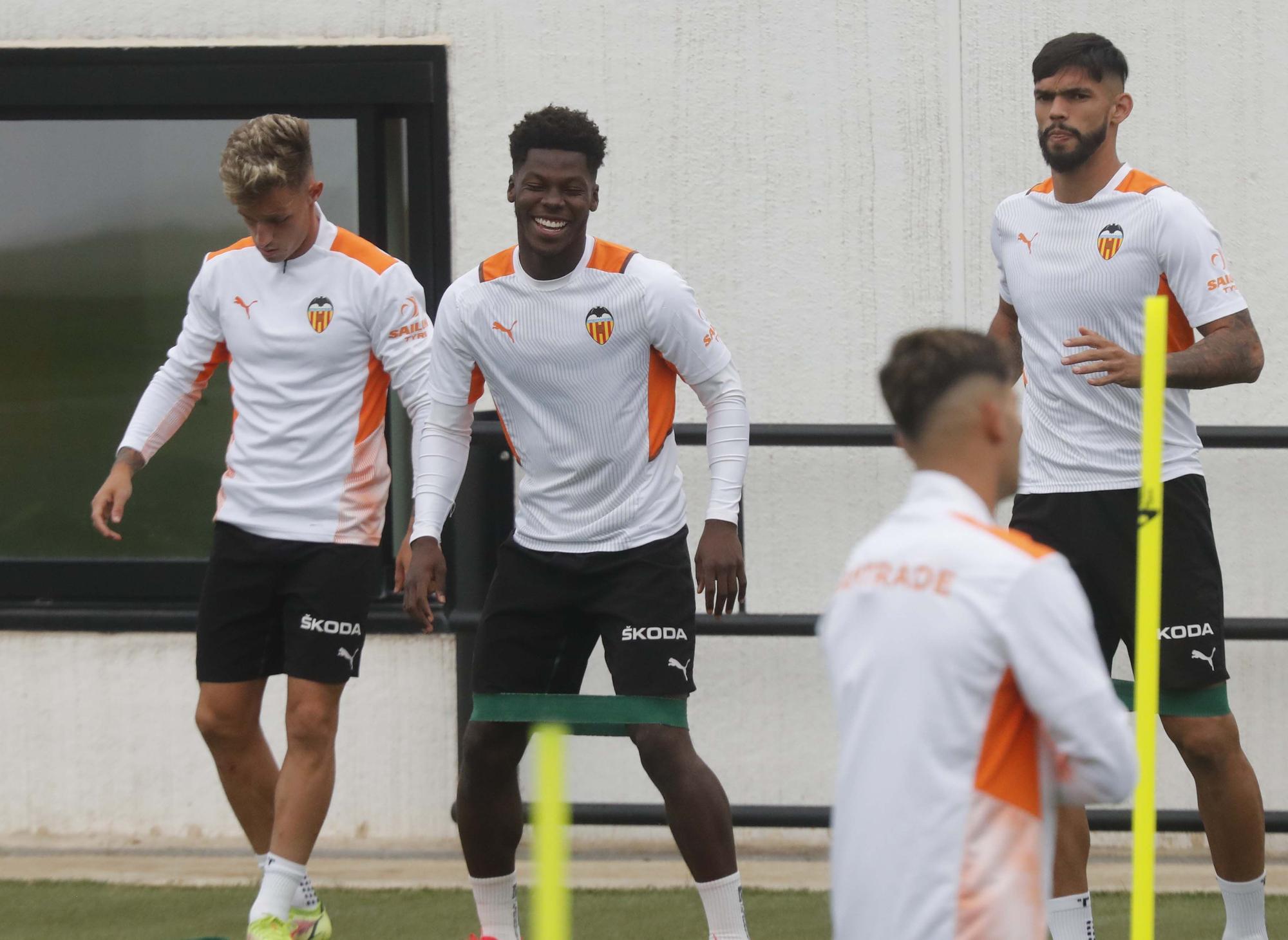 Entrenamiento del Valencia antes del encuentro frente al Mallorca