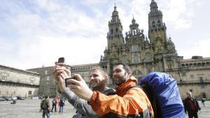 AFLUENCIA DE PEREGRINOS Y TURISTAS EN EL INICIO DE LA SEMANA SANTA EN SANTIAGO DE COMPOSTELA. CATEDRAL. TURISMO. CAMINO DE SANTIAGO. XACOBEO